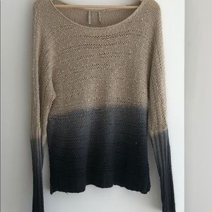 Ombré Beige/Navy Blue Knit Sweater